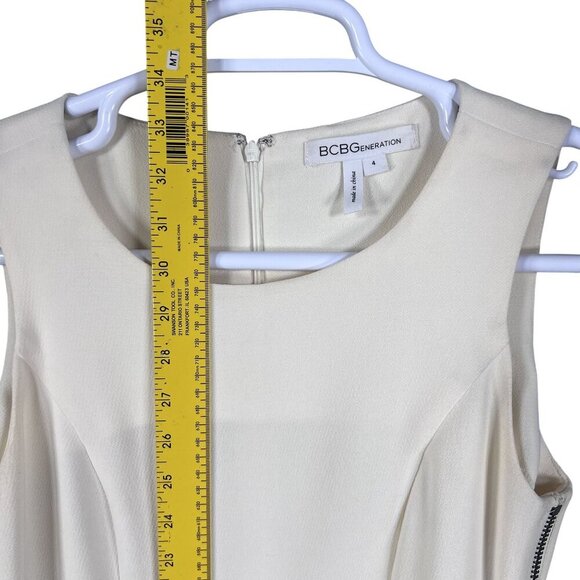 BCBGeneration Womens 4 Cream Shift Dress Multiway Zippers Office Career Wear - Picture 14 of 16